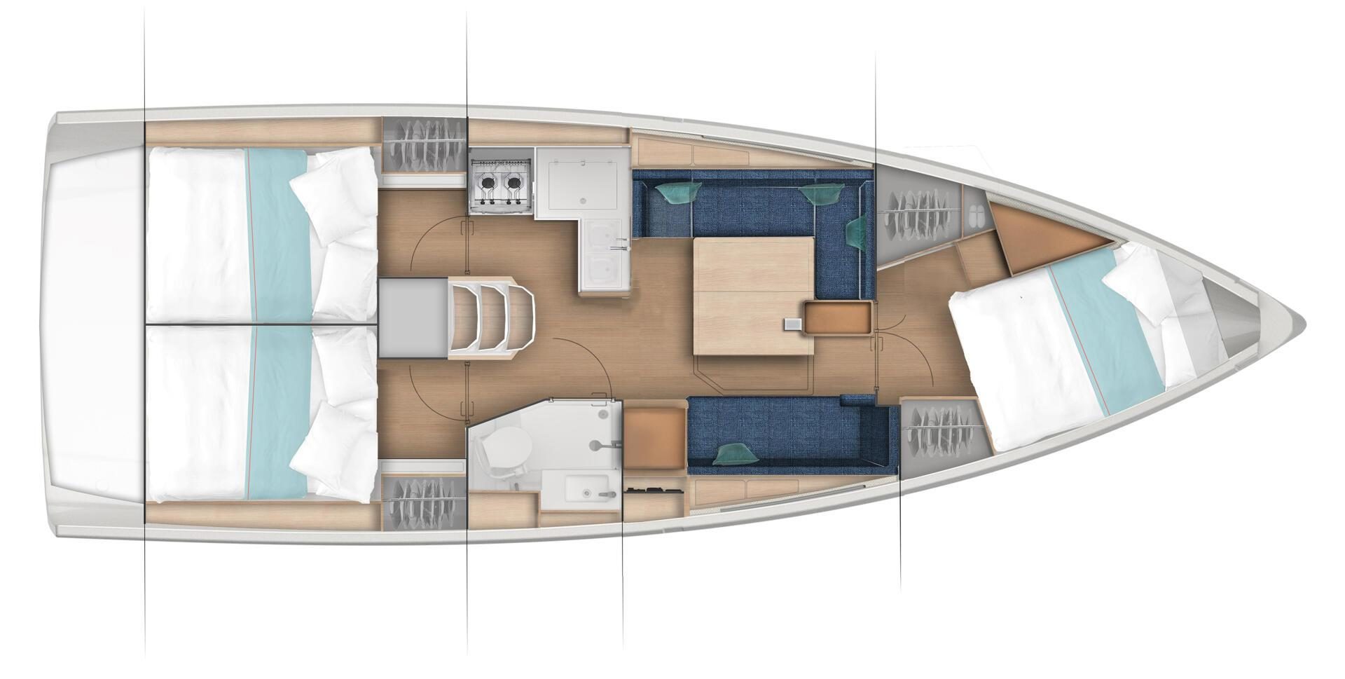Sun Odyssey 380 Yerleşim Planı 03